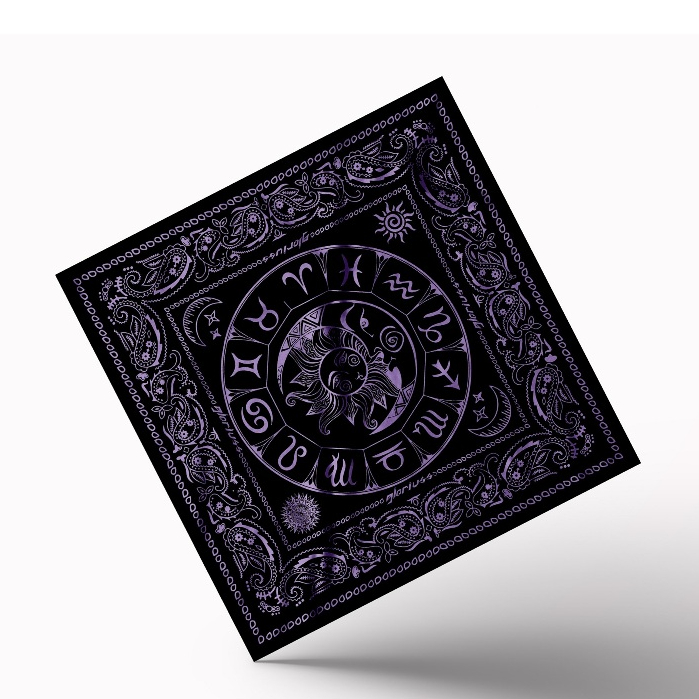 GLORIUSS - Bandana Slayer Scarf Paisley Motif Korea Jepang - Tarot Ungu