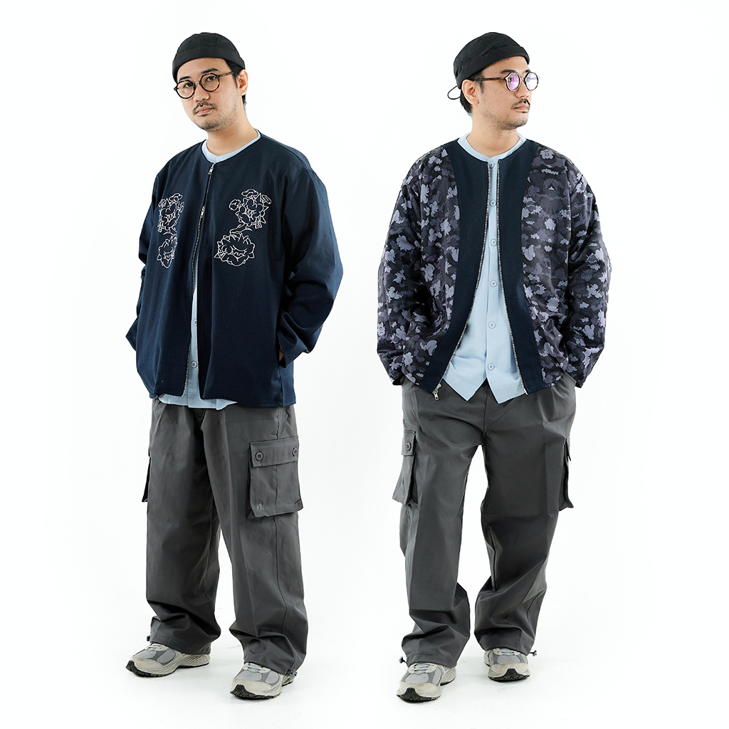 HUSH JACKET  liner / collarless canvas jacket