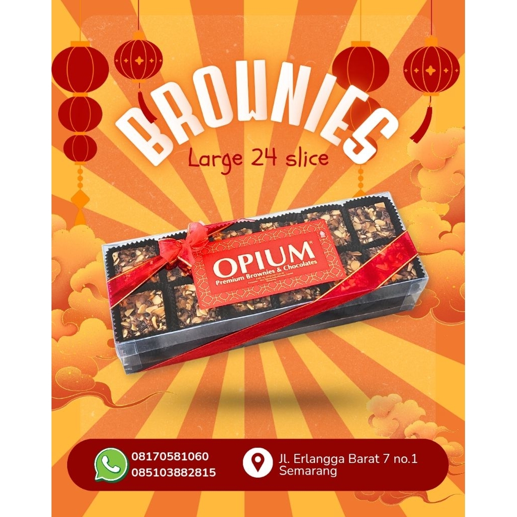 Brownies Oven Choco Almond / Oleh-oleh Semarang / OPIUM Premium Brownies