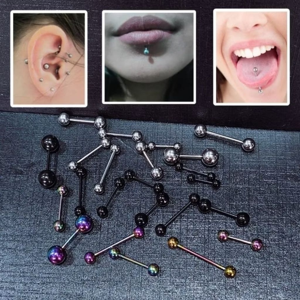 ANTING BARBEL TELINGA TITANIUM / TINDIK TELINGA LIDAH PIERCING TITANIUM / BARBEL TITANIUM