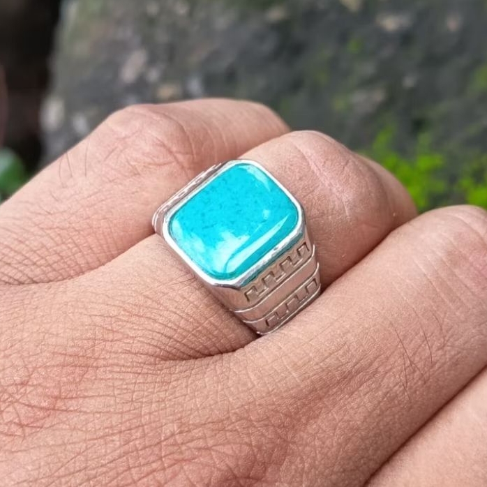 cicin batu akik bacan doko bluis kristal kotak natural sz 8