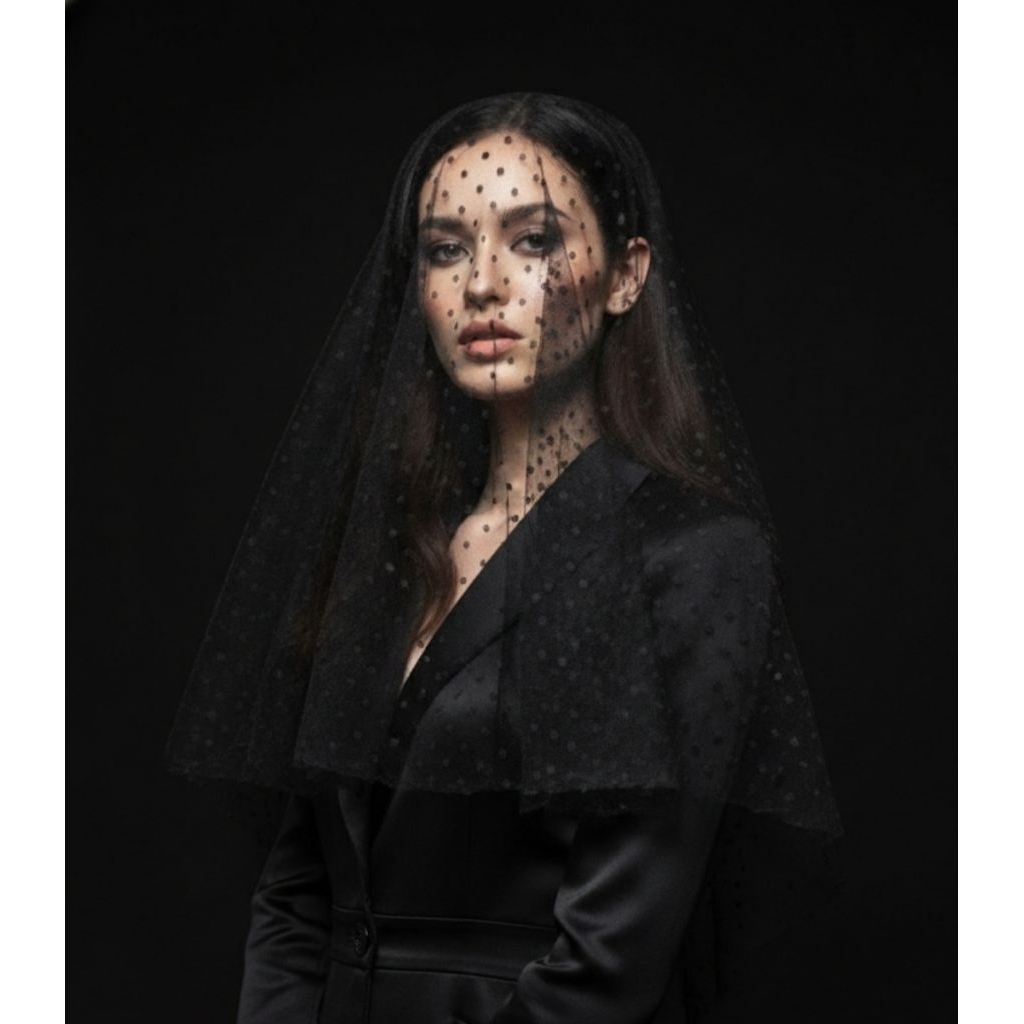 Birdcage veil Lunaria Face Veil Tille Dots Sirkam