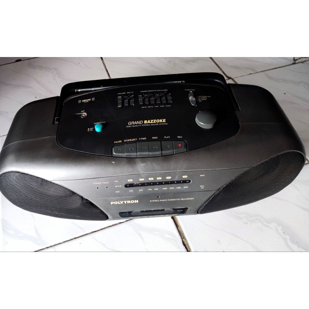 Radio tape compo POLYTRON Deck  jumbo  bazzoke vintage bukan 64 gb usb bluetooth mp3 gb