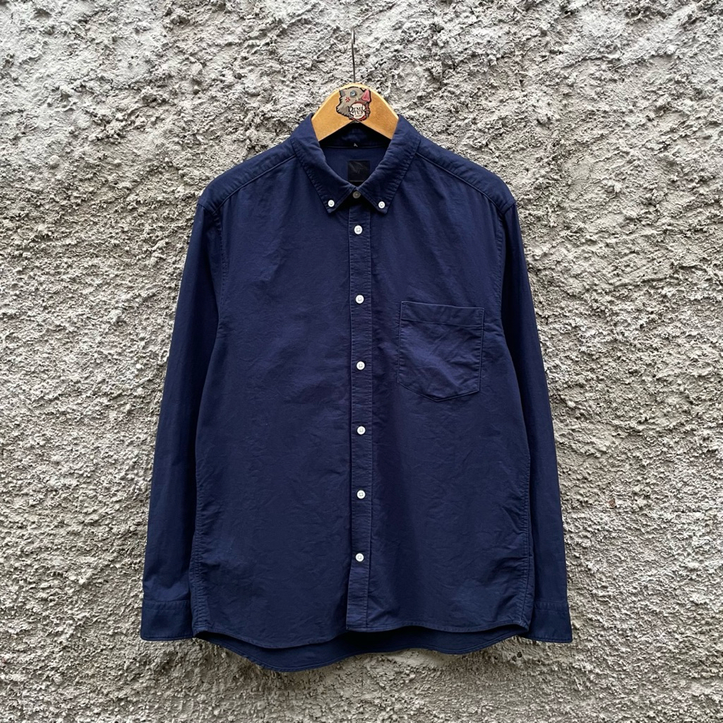 Kemeja Polos H&M Navy Used Unisex Pria Wanita (M)