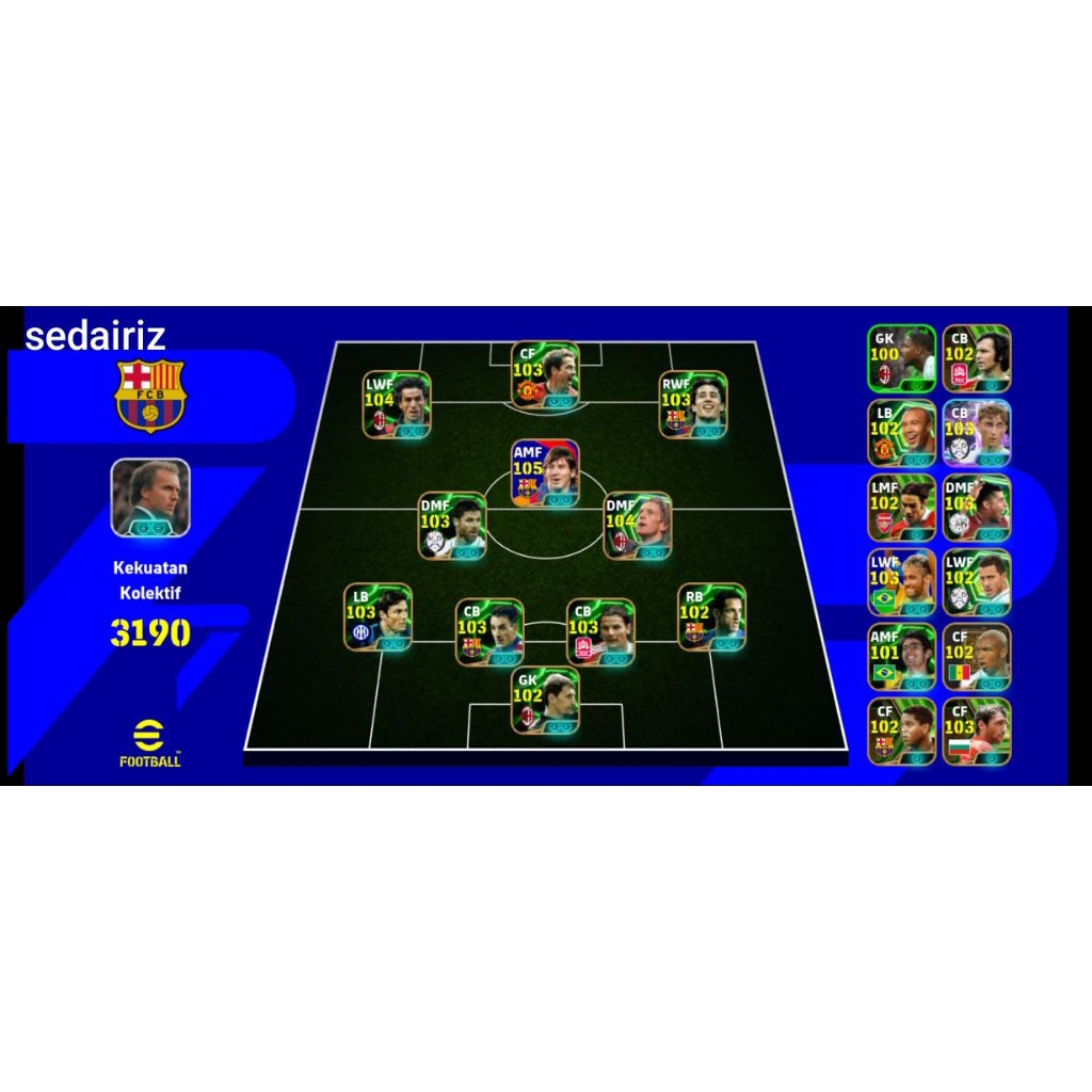 akun efootball strength 3100+ all epic