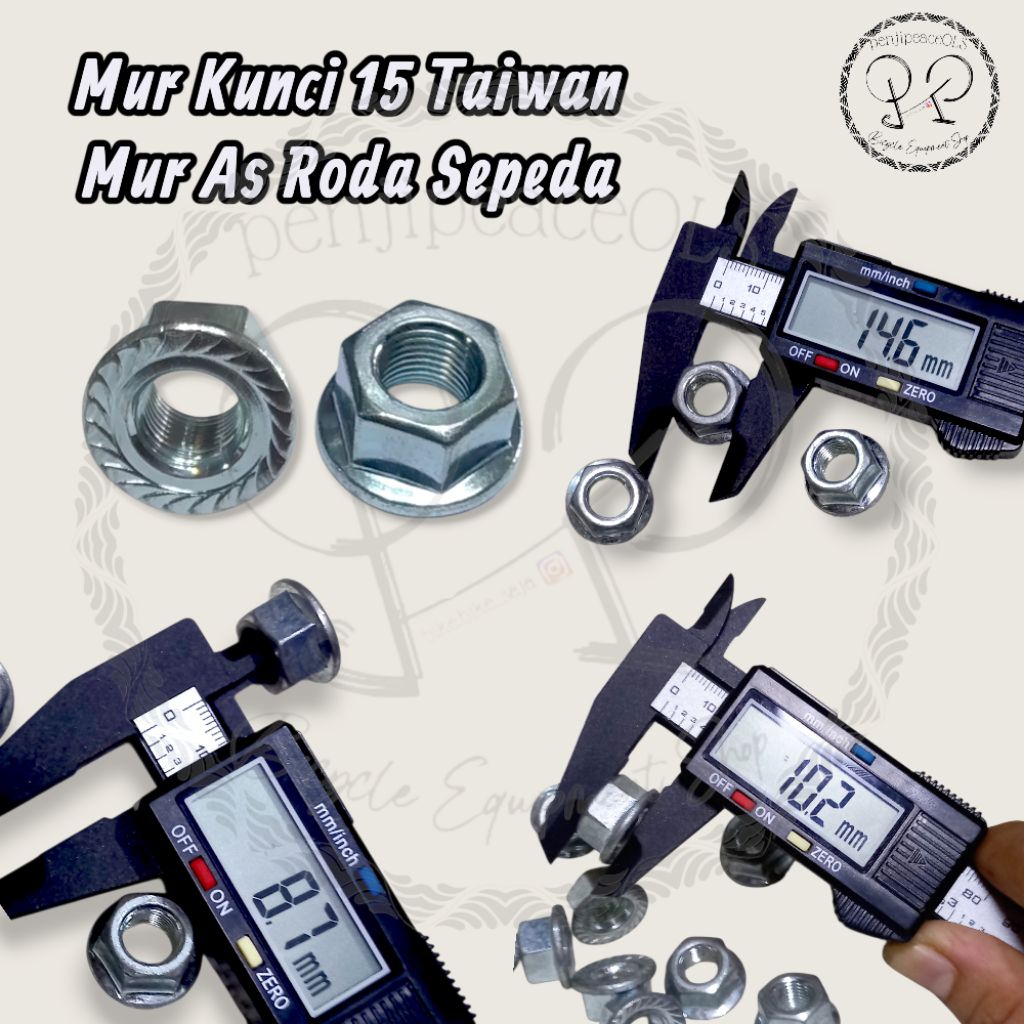 Mur as sepeda mur as roda sepeda kunci 15 Taiwan mur roda belakang mur roda depan sepeda