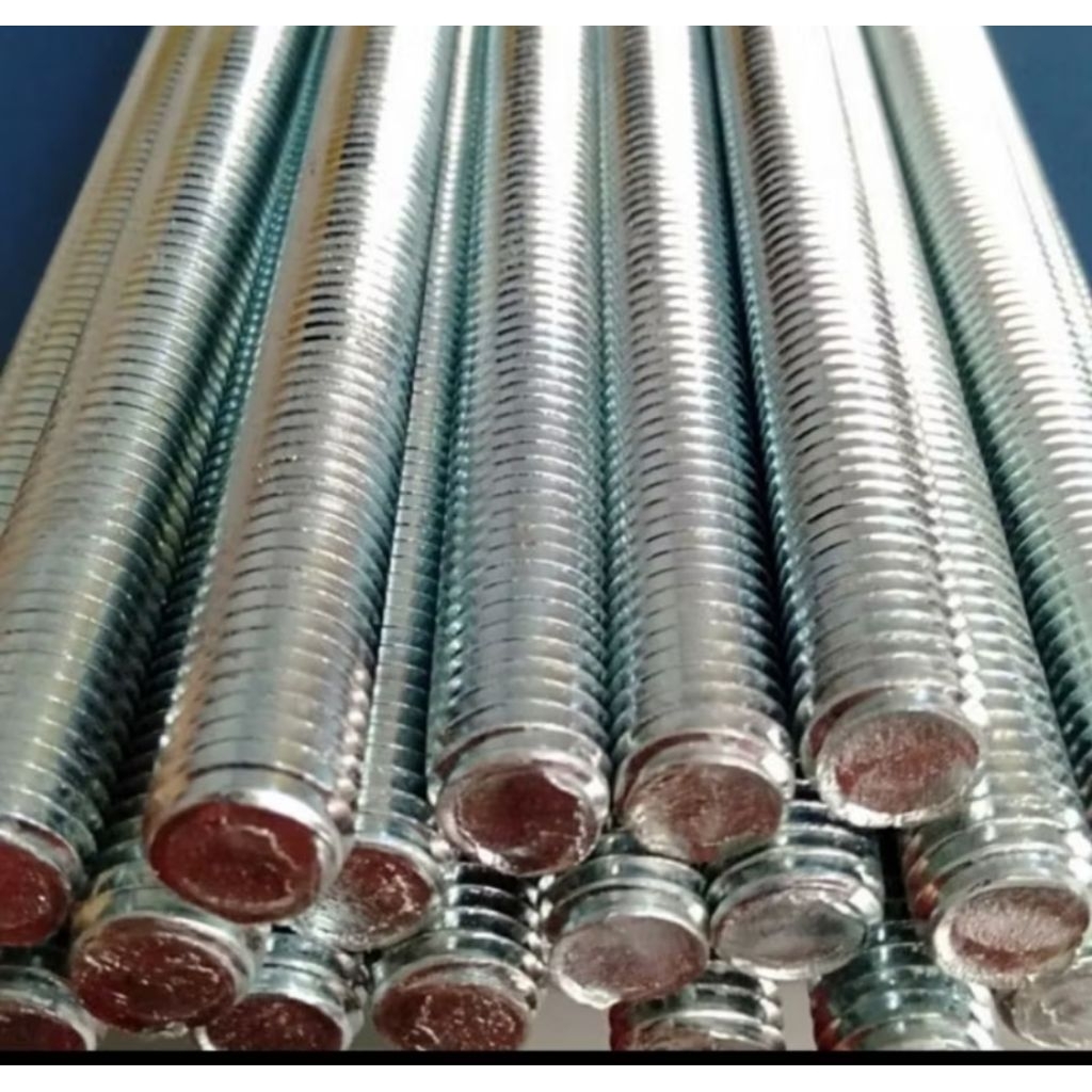 asdrat M20 1 meter kunci 30 galvanis drat pitch 2.5 / as drat M20 / fulldrat M20 / full drat M20 / l