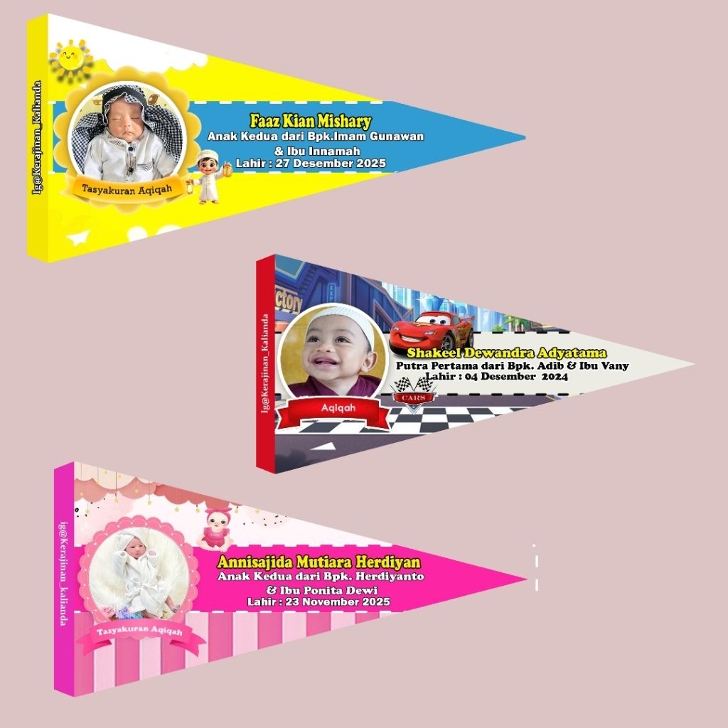 kartu nama anak bendera aqiqah