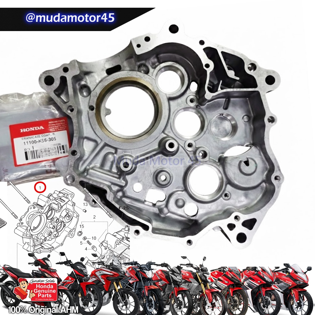 CRANK CASE KALTER KANAN CBR150R CB150X CB150R SONIC SUPRA GTR WINNER CB EXMOTION 11100-K56-305 CRANK