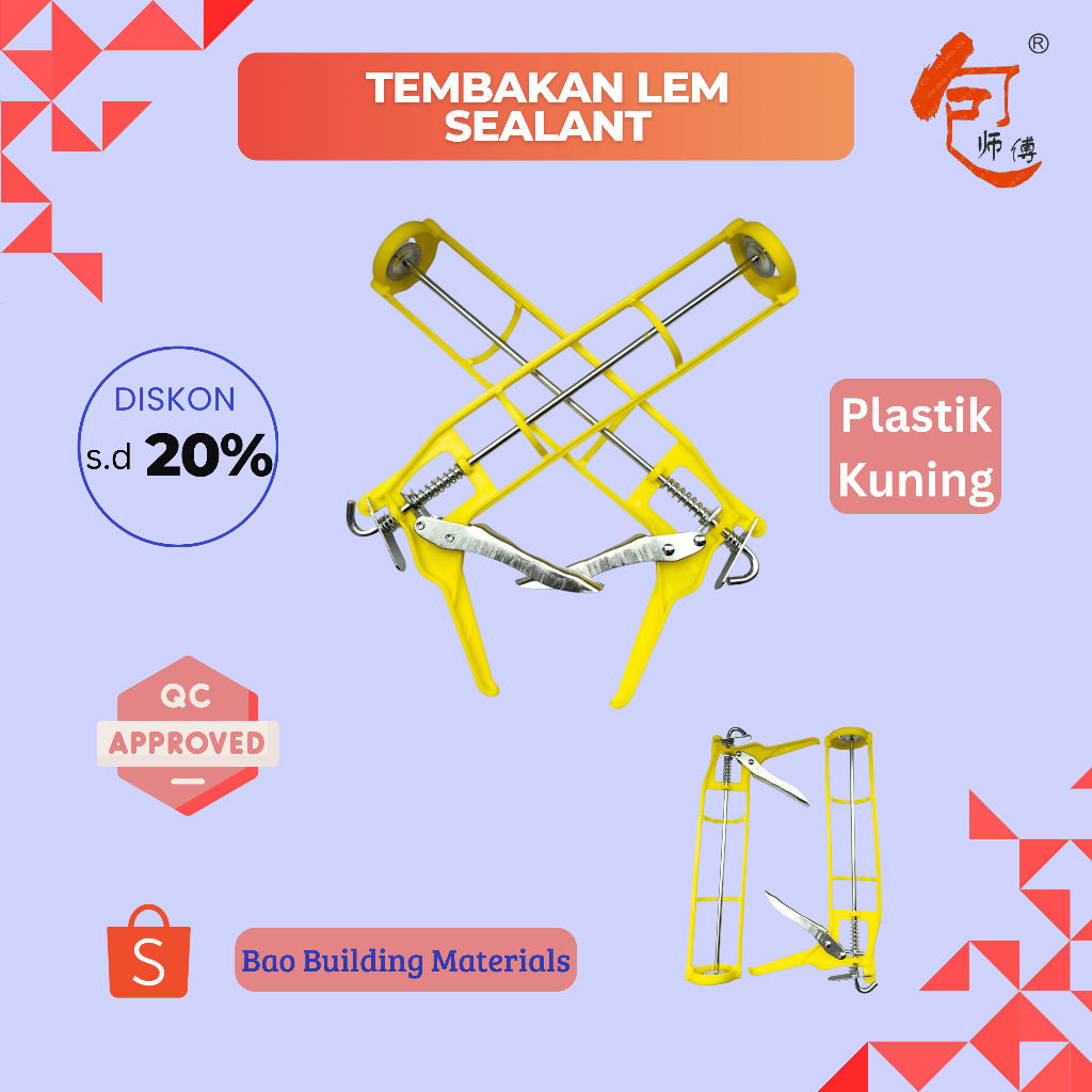 Tembakan Lem Sealant Alat Tembak Lem Bahan Plastik Warna Kuning