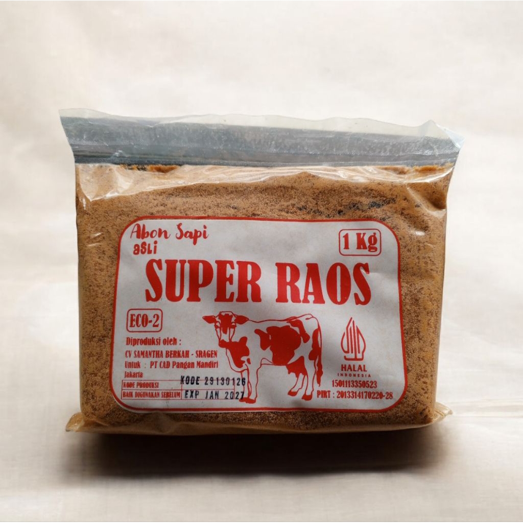 Abon Sapi Asli Super Raos Eco 2 kemasan 1 kg