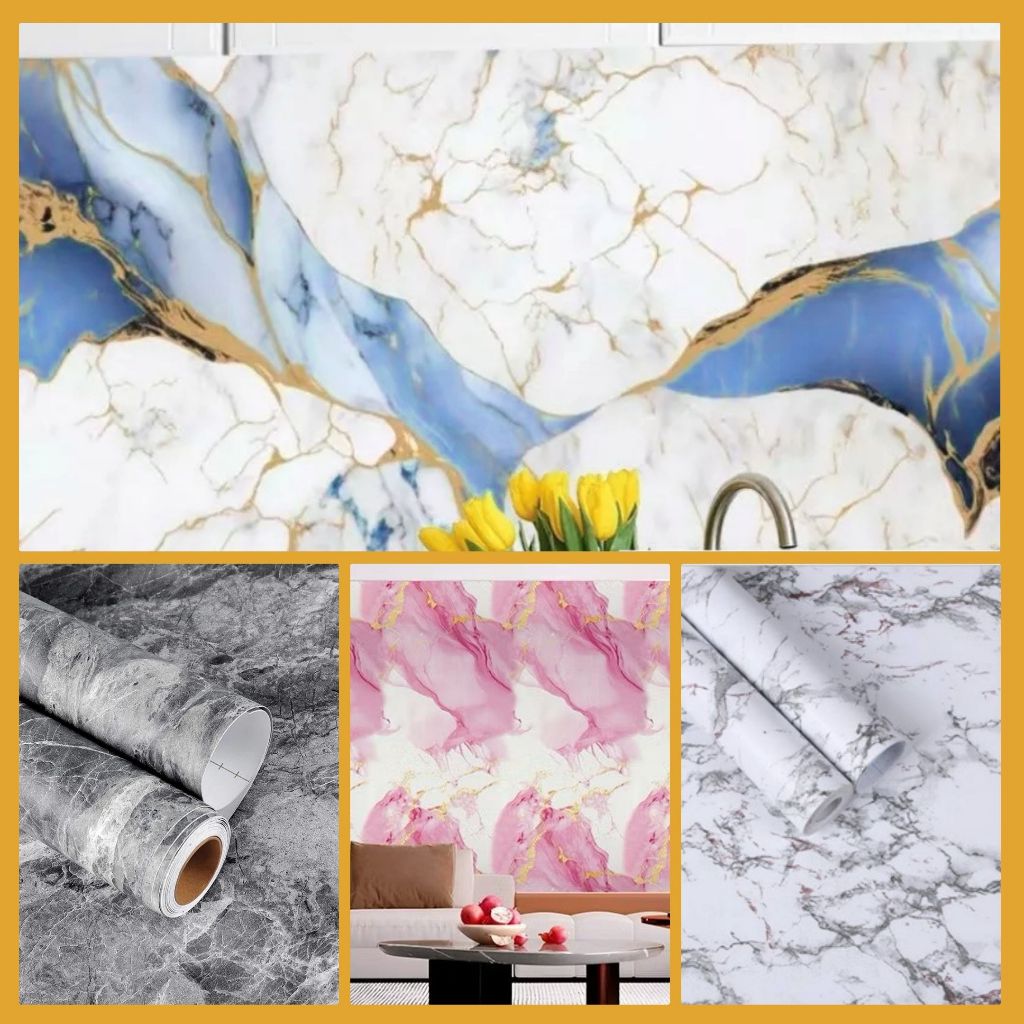 Wallpaper Marmer Wallpaper Dinding Marmer Wallpaper Dinding Motif Marmer Granit Pink PVC Aesthetic