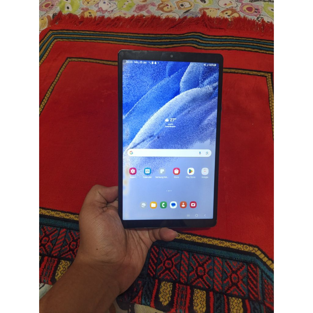 samsung tab a7 lite layar 87in 4G sim ram 3gb 32gb normal garansi resmi hitam tab murah