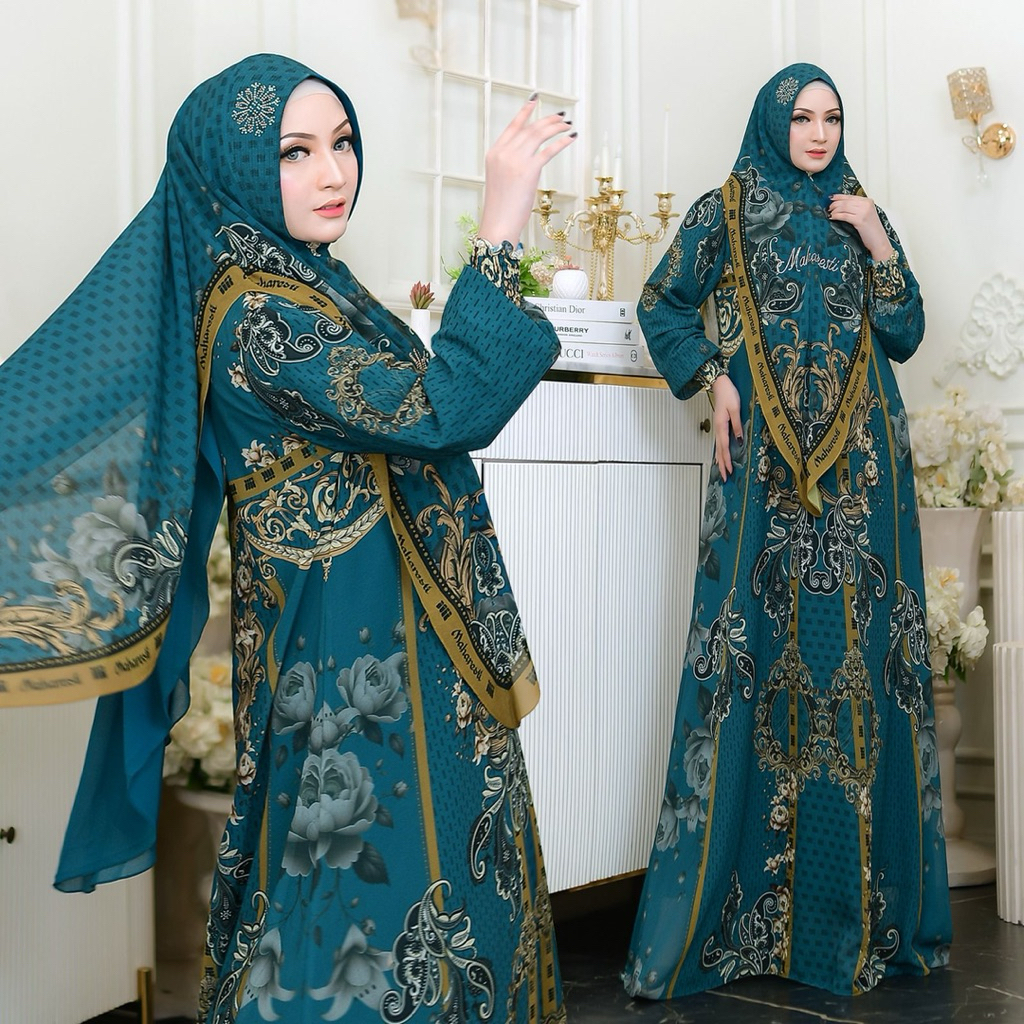Gamis Syari Kekinian Alesha Series By Maharesti / Gamis Syari Cantik / Gamis Syari Kekinian
