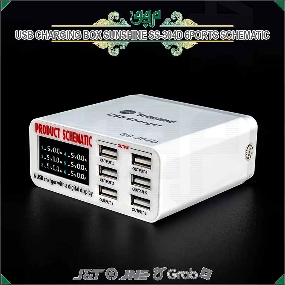 Adaptor Charger Sunshine SS-304D 6 Port USB/ USB Charging Sunshine SS-304D 6 Port/USB Charger Sunshi