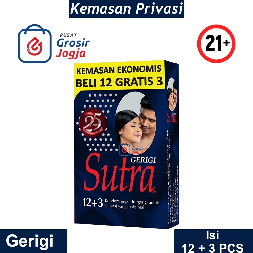Kondom Sutra Gerigi isi 12+3 - Kondom Berduri - Kondom Bergigi - Max Dotted