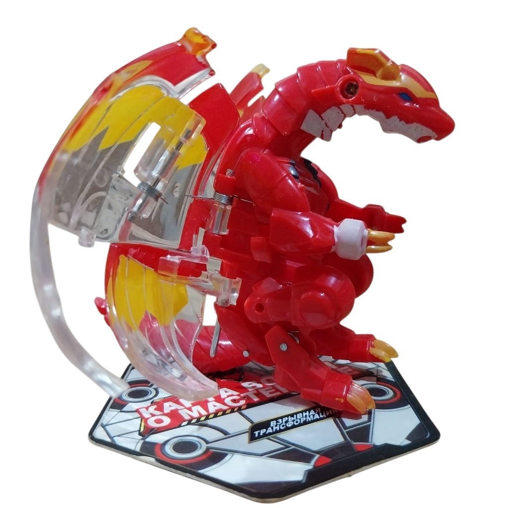 Mainan anak Robot naga Bakugan Merah/Bonus 1toy +1pcs Figure Random