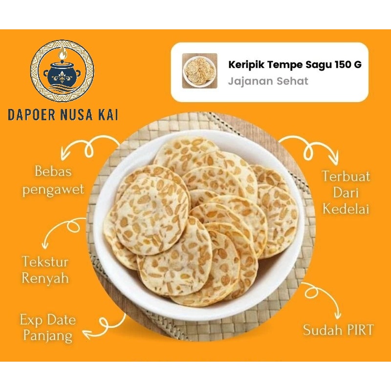 Keripik Tempe Sagu Renyah Tipis - Cemilan Tradisional Gurih - Dapoer Nusa Kai