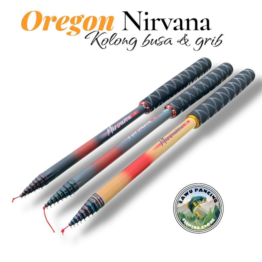 Tegek Oregon Nirvana Set Kolong Handle Busa Eva Grip Bakar Ros Pendek Lentur bahan fiber, ukuran yan