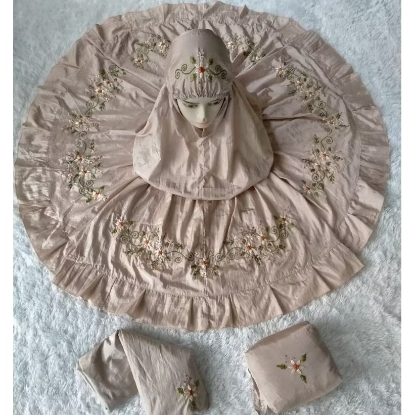 MUKENA PARASUT PREMIUM MURAH SETELAN SULAM PITA MUKENA TRAVELING GROSIR