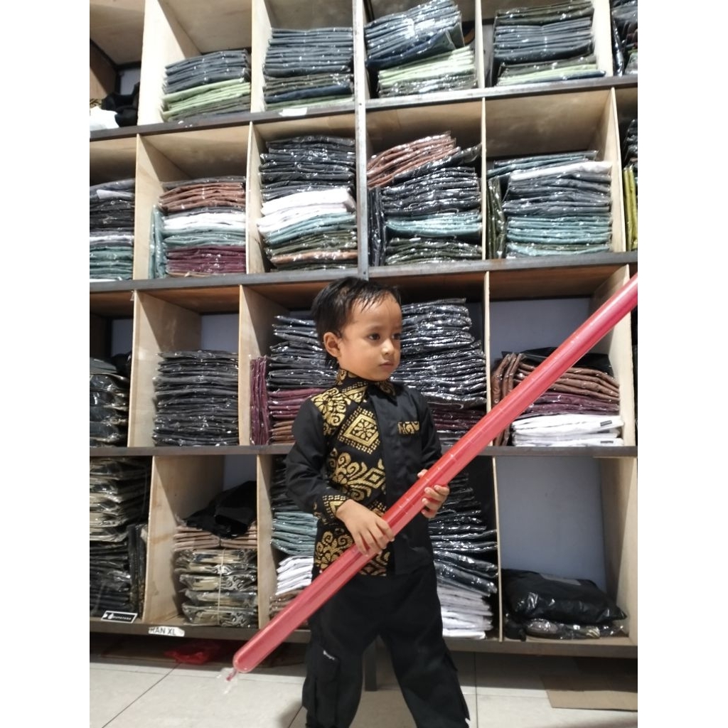kemeja anak laki-laki polos kemeja batik motif songket