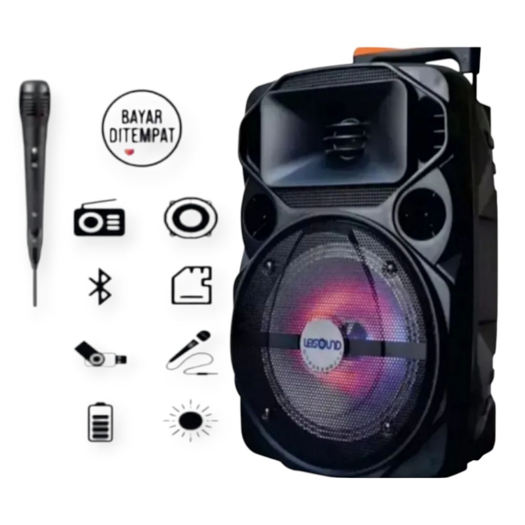 Speaker Bluetooth Kimiso 3381 Free Mic karaoke Speaker Bluetooth 6.8inc Subwoofer aktif Super Subwoo