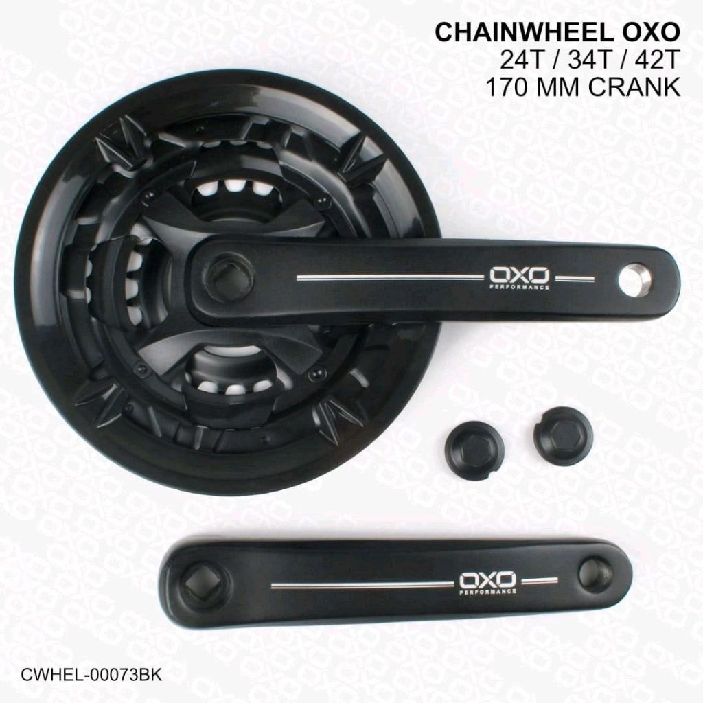 Crank Oxo CW49 Triple 42-34-24T Arm 170 3 speed MTB Roadbike