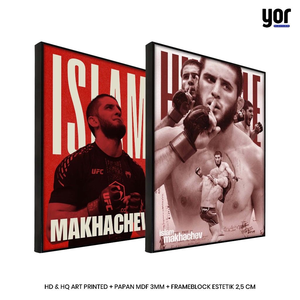 Poster Islam Makhachev Bingkai Frameblock - Poster UFC