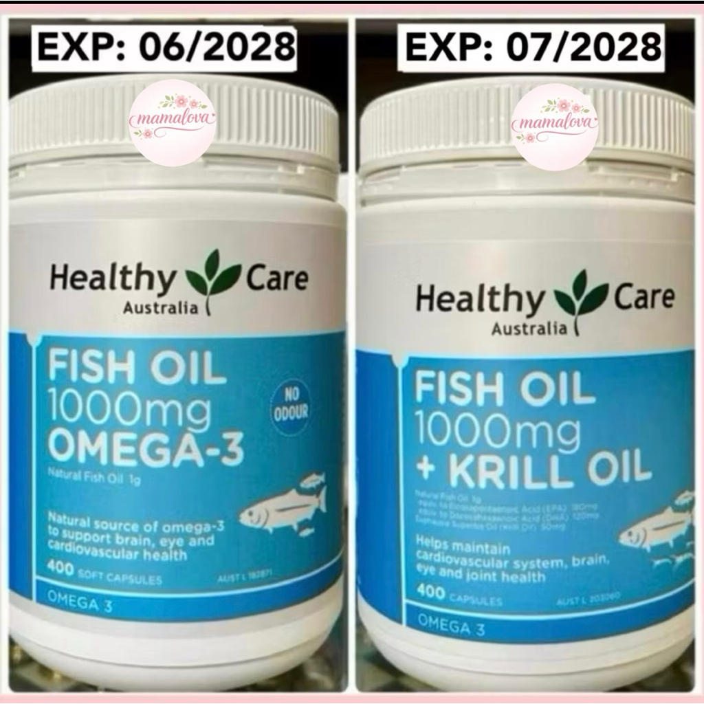 Healthy Care Fish Oil 1000mg Omega 3 400 Capsules Fish Oil 1000mg Krill Oil 400 Capsules Healthy Car