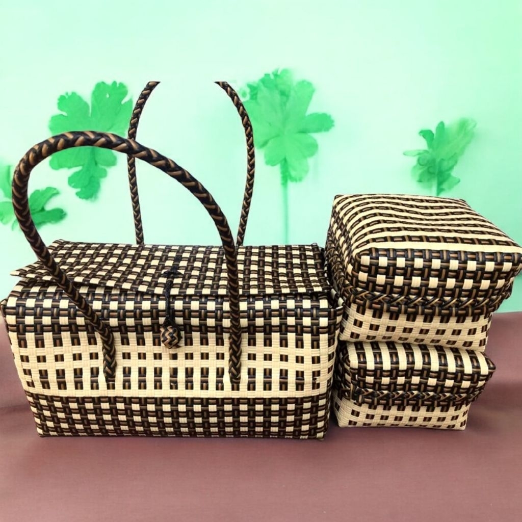 Tas anyaman keben set 2 size keben 18cm/Tas jali keben set 2 tutup/tas keben jali