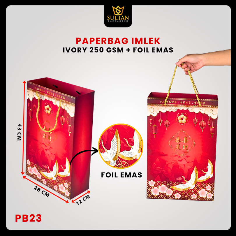 Paper Bag Imlek Souvenir Murah Kantong Kertas Goodie Bag Premium|PB23