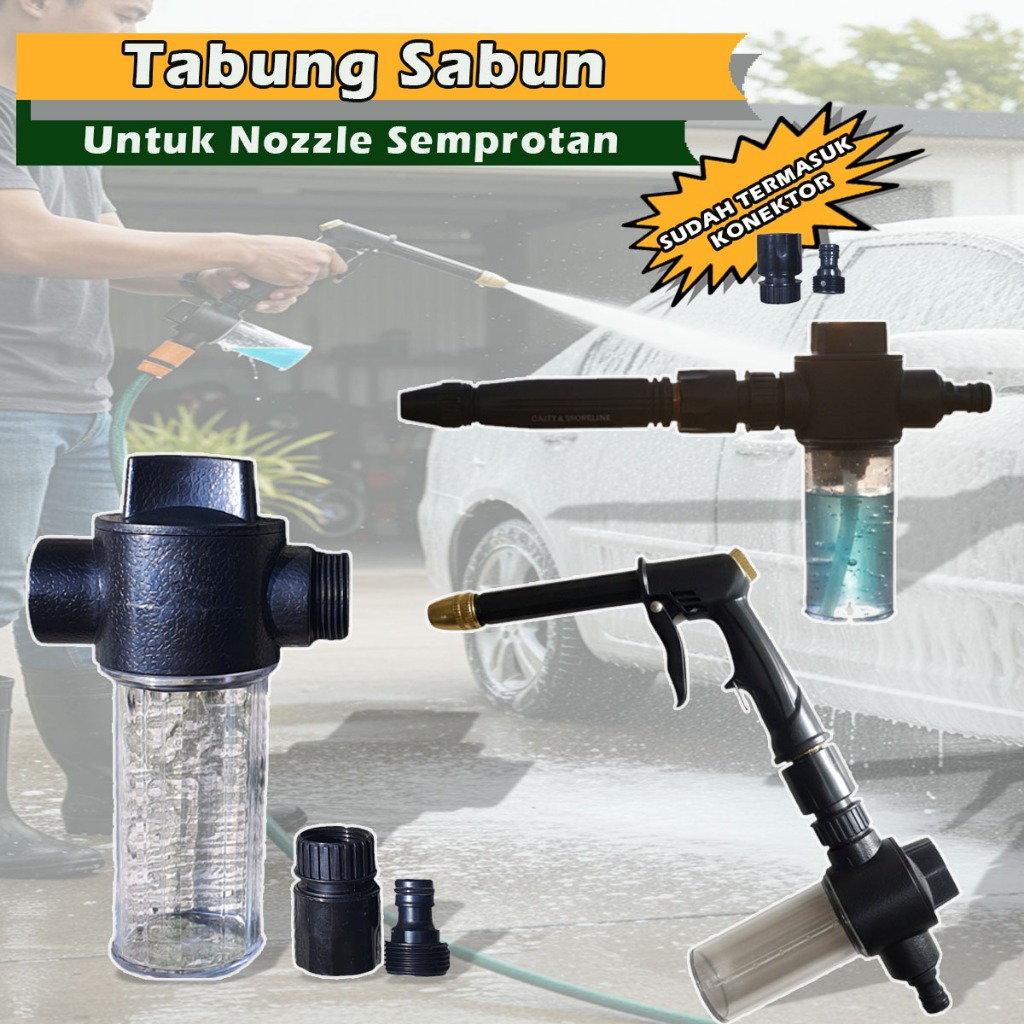 Semprotan Tabung Sabun Cuci Mobil Salju Nozzle Tabung Sabun Semprotan Cuci Motor Cuci Mobil Dengan T