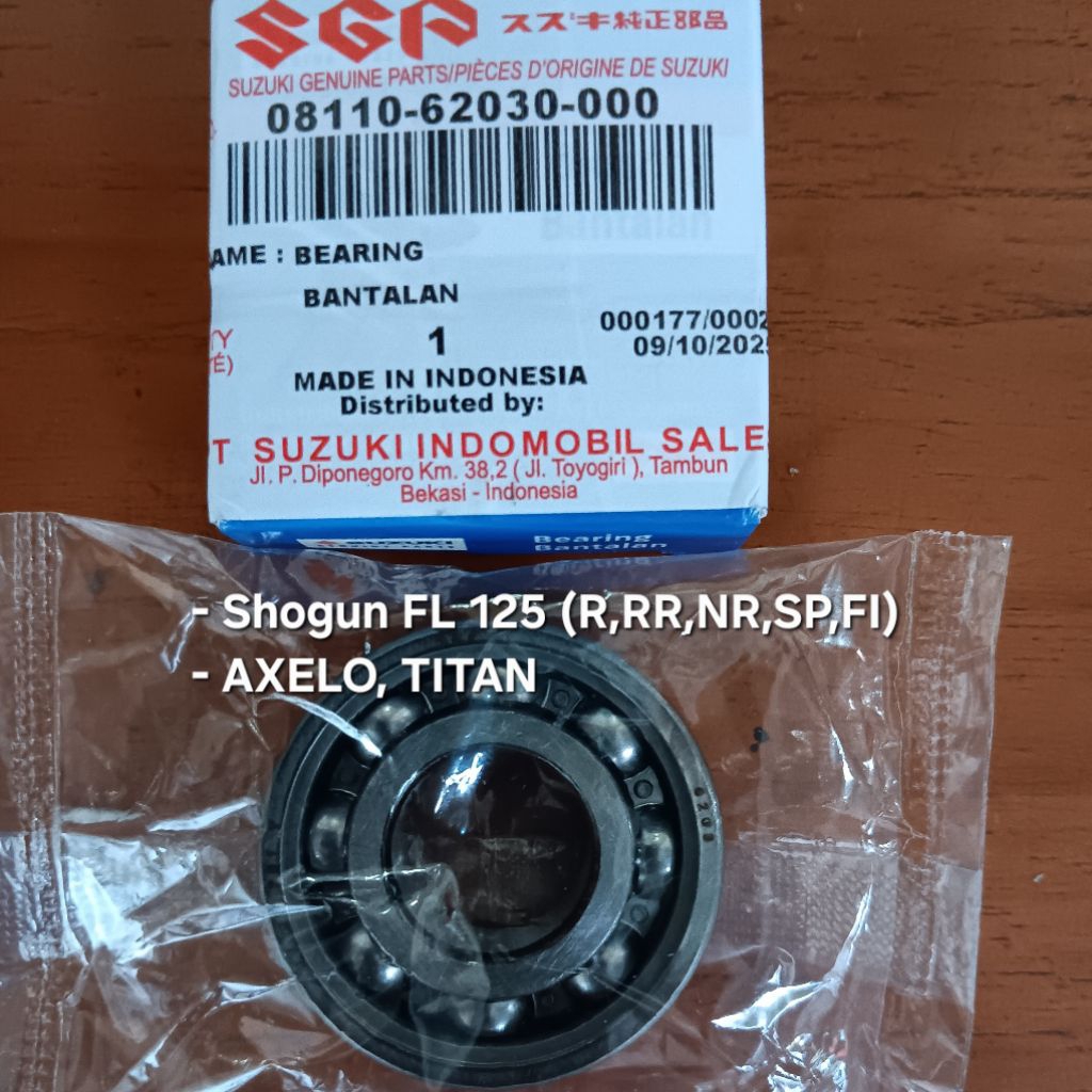 Bantalan As Rasio Transmisi depan BEARING DRIVE SHAFT R Suzuki Shogun FL 125, Axelo, Titan Original 