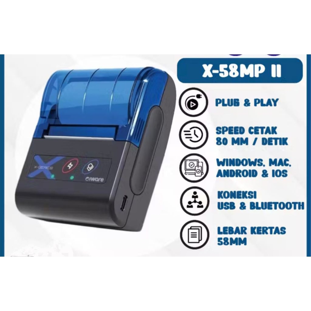 printer bluetooth 58 mm iware #