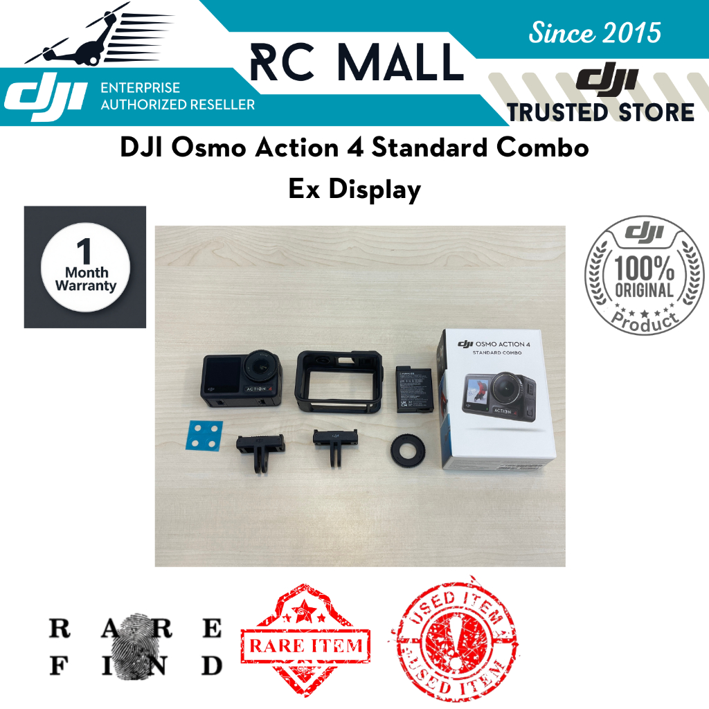 DJI Osmo Action 4 Standard Combo Bekas Ex-Display Secondhand Bukan DJI Osmo Action 5 Pro Bukan DJI O