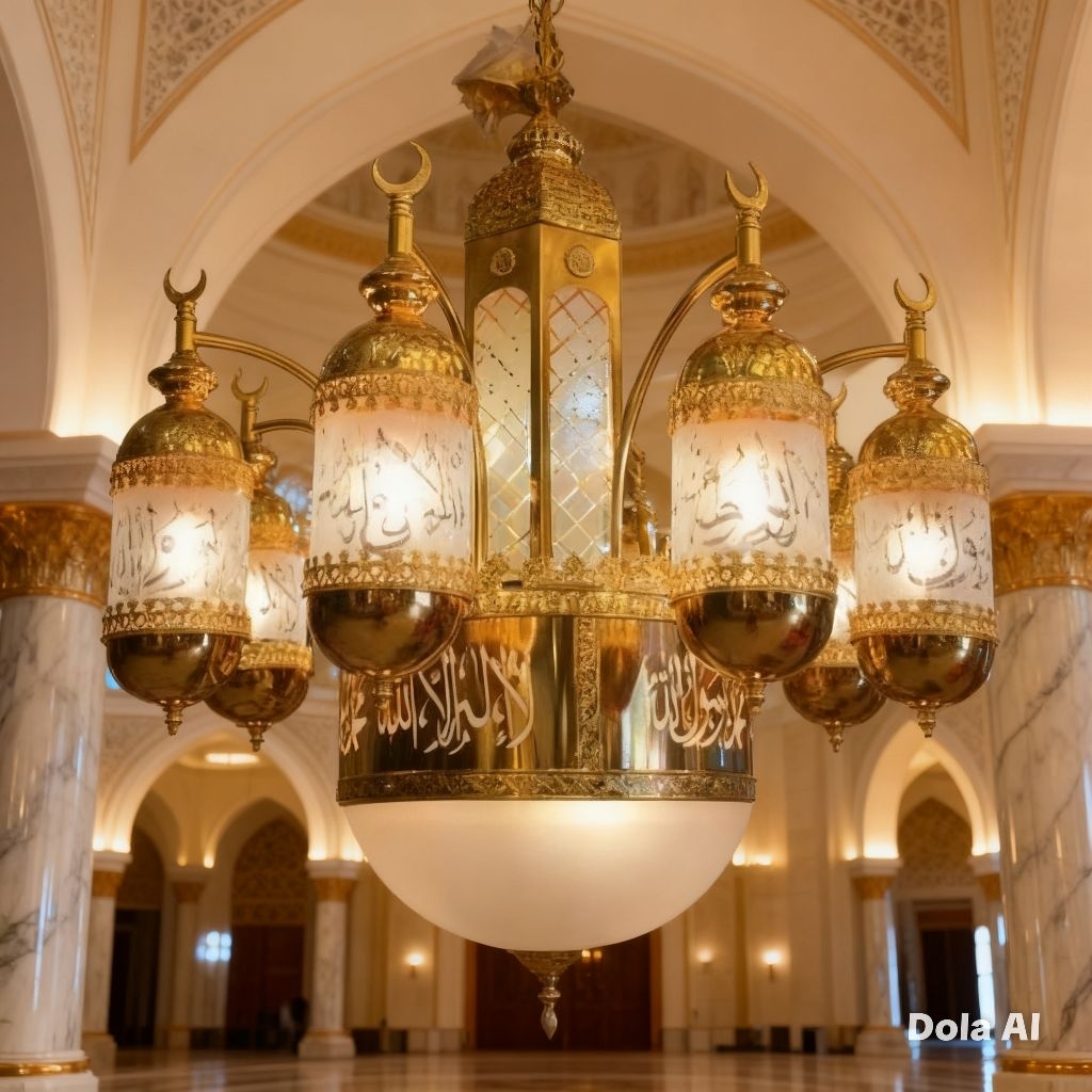 LAMPU GANTUNG HIAS TURKI MASJID MUSHOLLAH NABAWI LAFADZ SCH - 6689 - 8 MEWAH