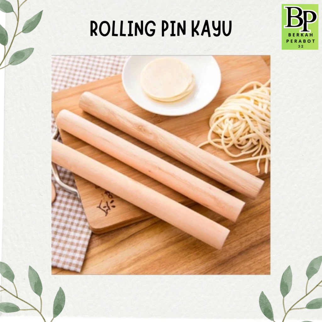 Rolling Pin Kayu Stik Rol kayu Pengiring Adonan Kue Anti Lengket Kayu Penggiling Adonan