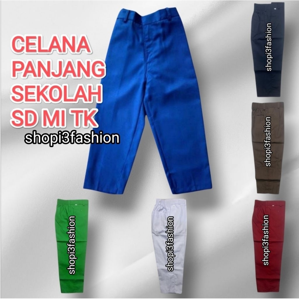 celana sekolah SD/MI/TK panjang karet pinggang laki-laki/seragam sekolah SD MI TK