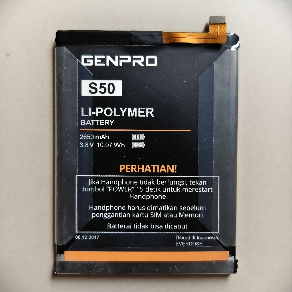 Promo !!! Batre Baterai Evercoss Genpro S50 cabutan normal tested mulus no minus batre awett full am