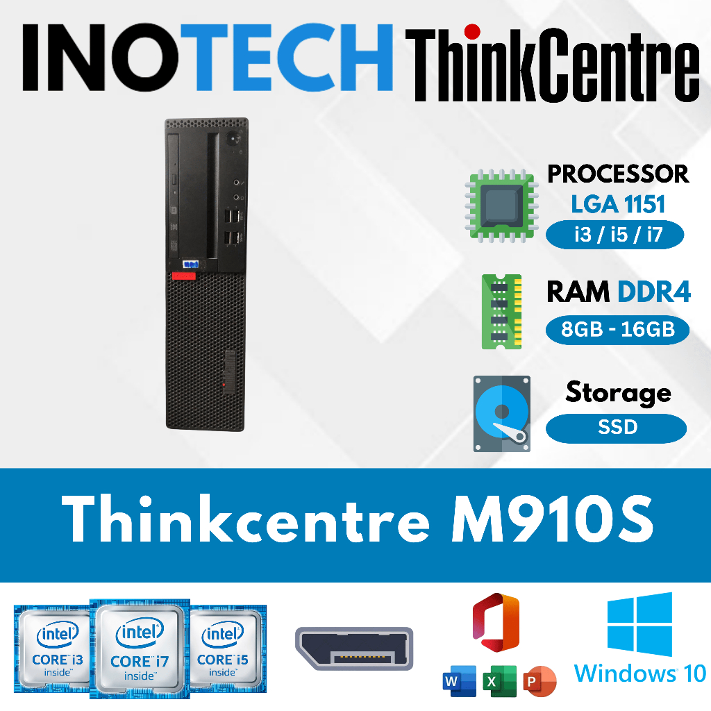 PC Lenovo ThinkCentre M910s Core i3 / i5 / i7 Gen 6–7 RAM 4GB–16GB SSD 128GB–512GB | Second Mulus Be