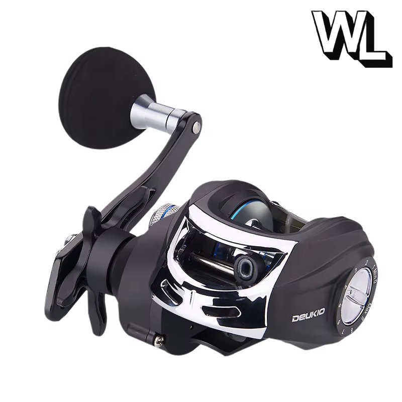 Deukio Bait Runner Fishing Reel 7.2:1 Reel Pancing BC Metal Dual Drag Kuat Halus Untuk Air Tawar dan