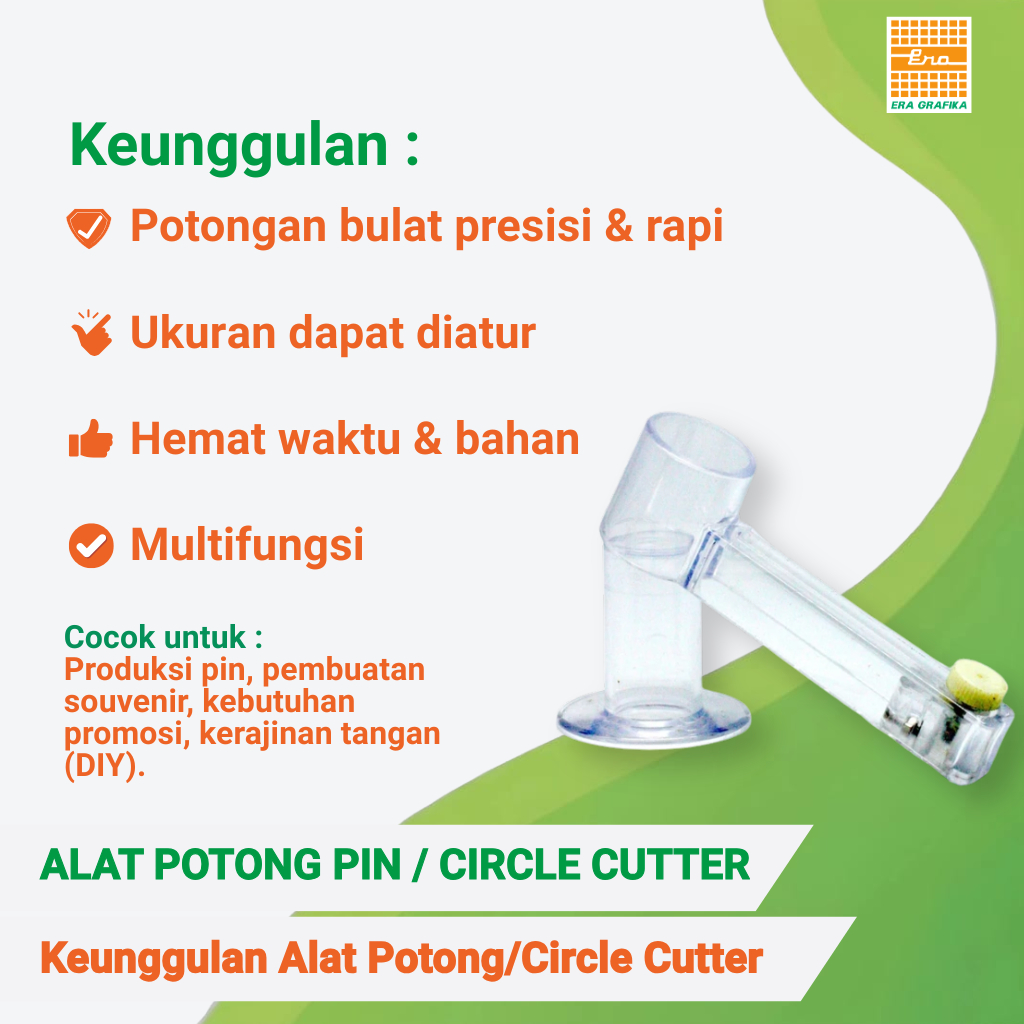 Alat Potong Kertas Pin Bulat Manual | Circle Cutter / Badge Button Maker
