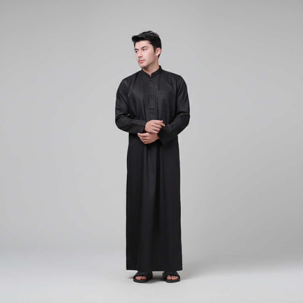 Jubah Pria Muslim Baju Jubah Gamis Pria Panjang busana muslim jubah muslim pria hitam dewasa katun