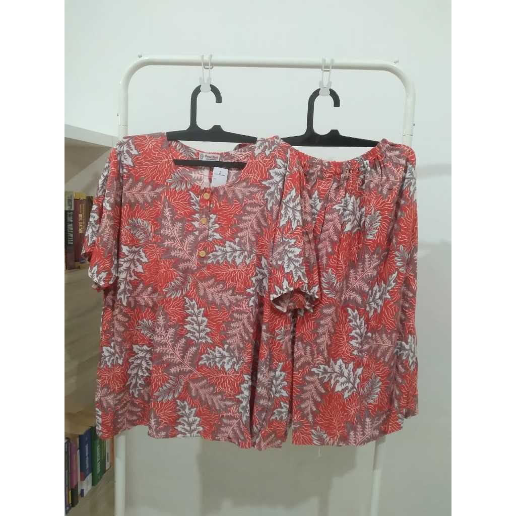 Piyama / Setelan Baju Tidur / Daster Atas Bawah - Batik Danar Hadi - Pendek