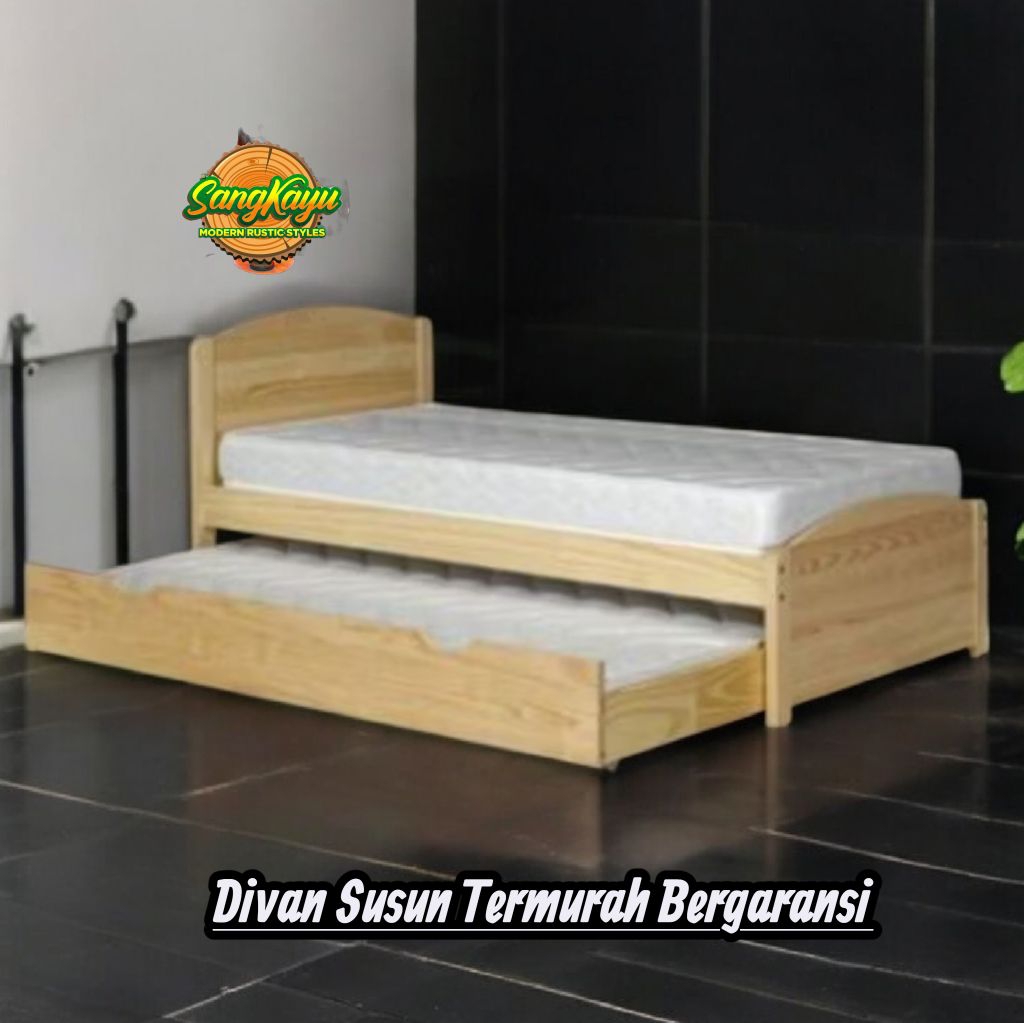 Divan Susun Kayu 120x200 cm Divan Kayu minimalis