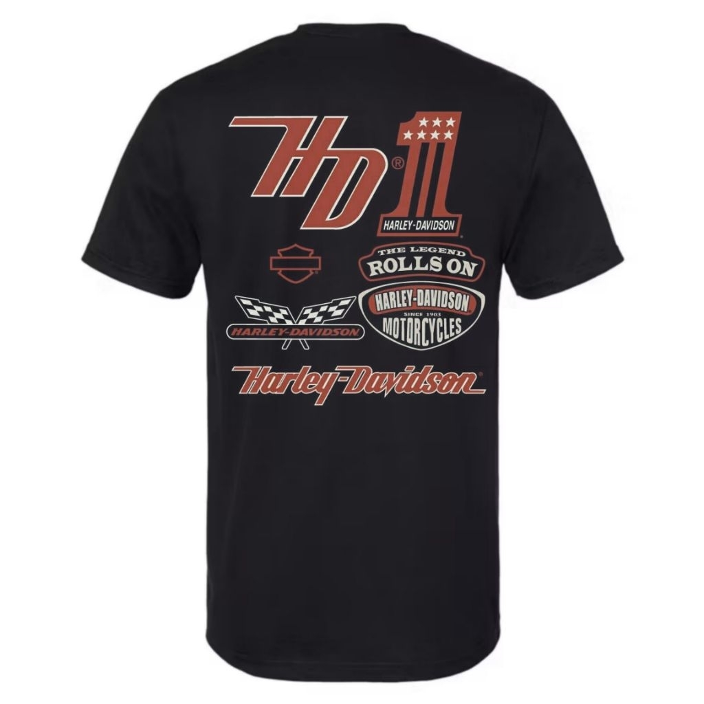 TAMASSAKA - [A0-07] Kaos Harley Davidson The Legend Rolls On Unisex , Baju Harley Davidson Pria/Wani