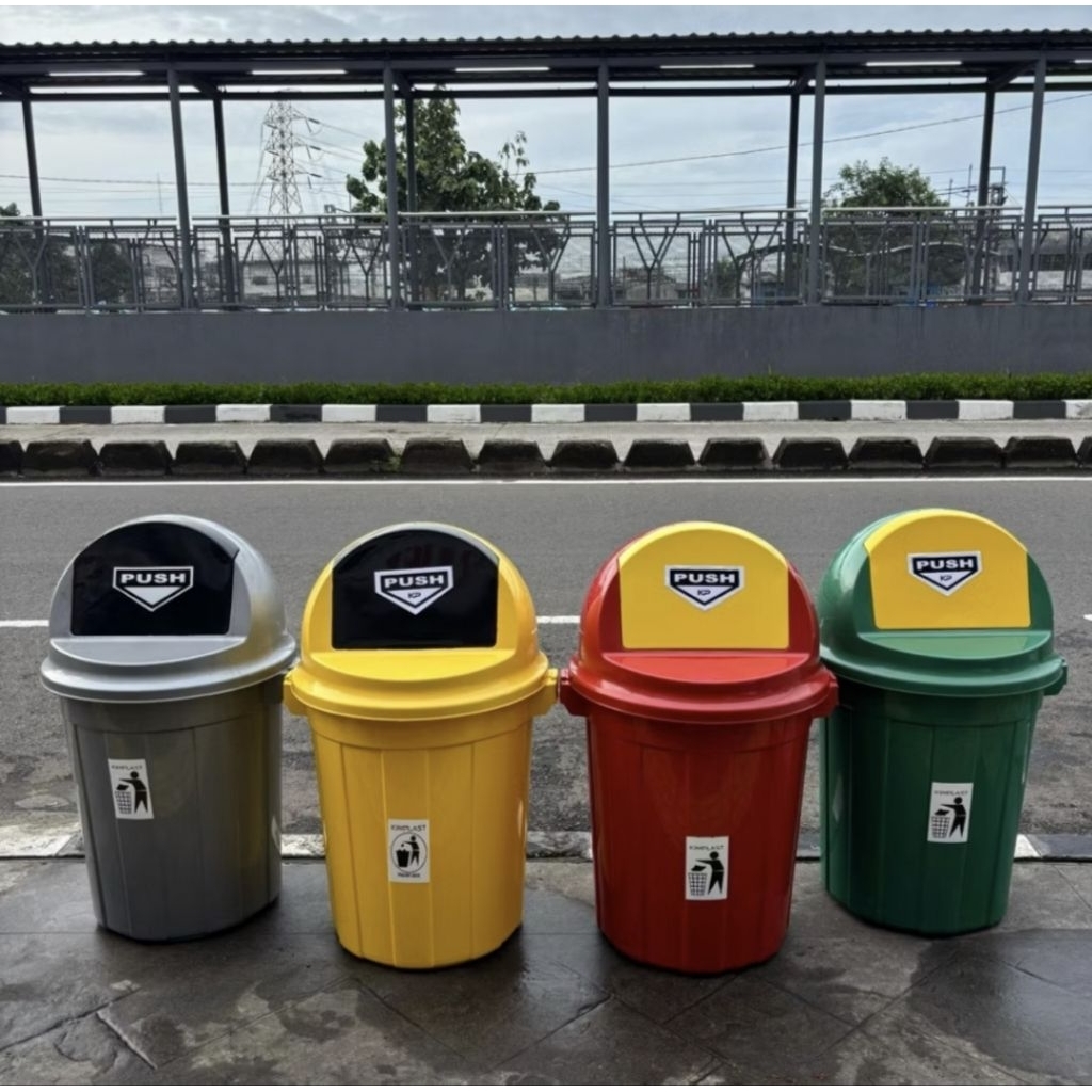 KIMPLAST— Tempat Sampah + Tutup 80 Liter / Tong Sampah Besar - Tong Sampah Jumbo Warna