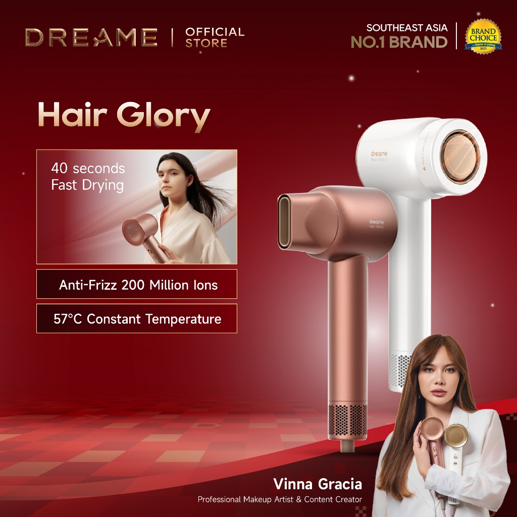 Dreame Hair Glory Hair Dryer Pengering Rambut | High-Speed 2 Mins Fast Drying | Perawatan Rambut den
