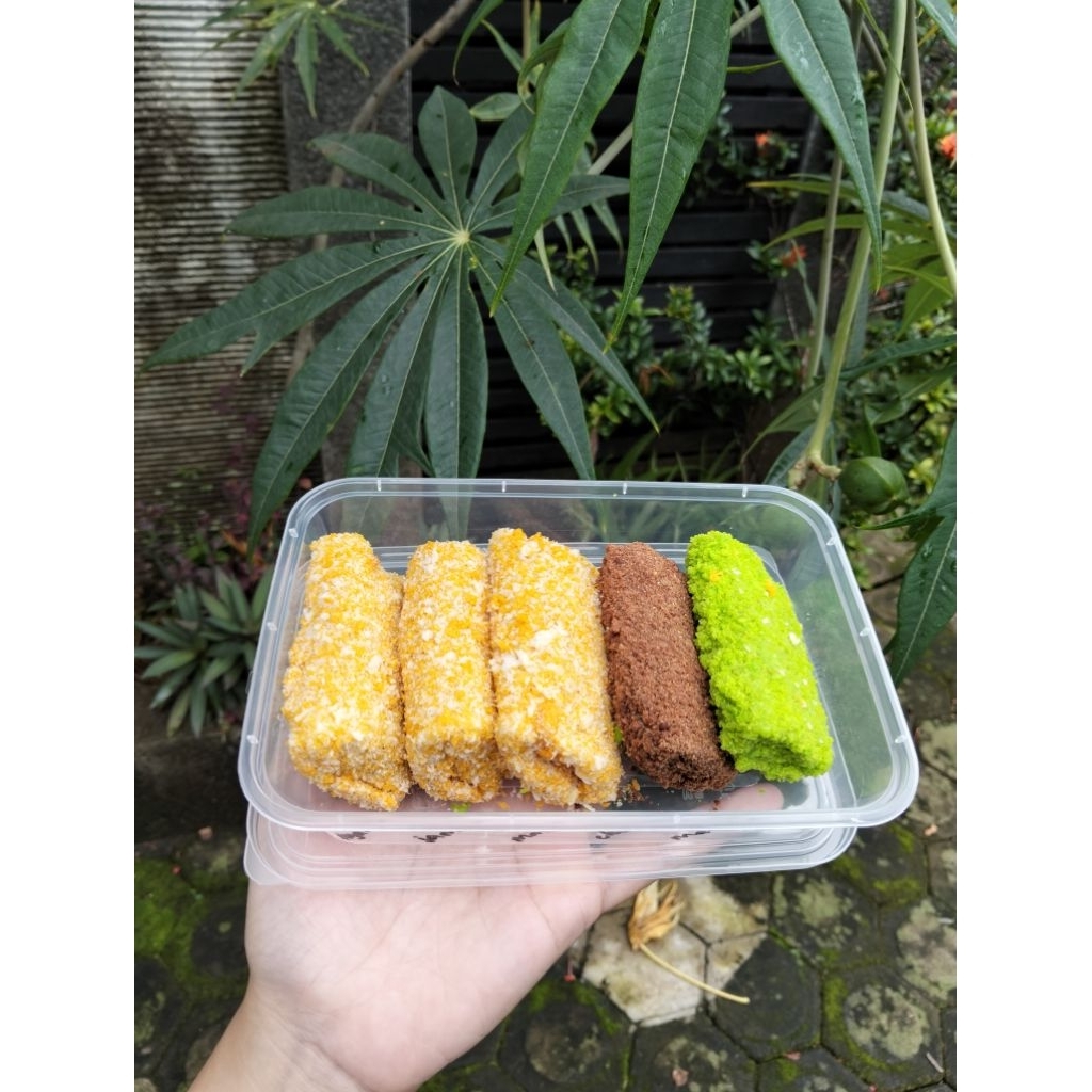 risol coklat cruncy frozen 1 pack isi 5 pcs risoles telur ayam suwir jamur mayonaise frozen food hal