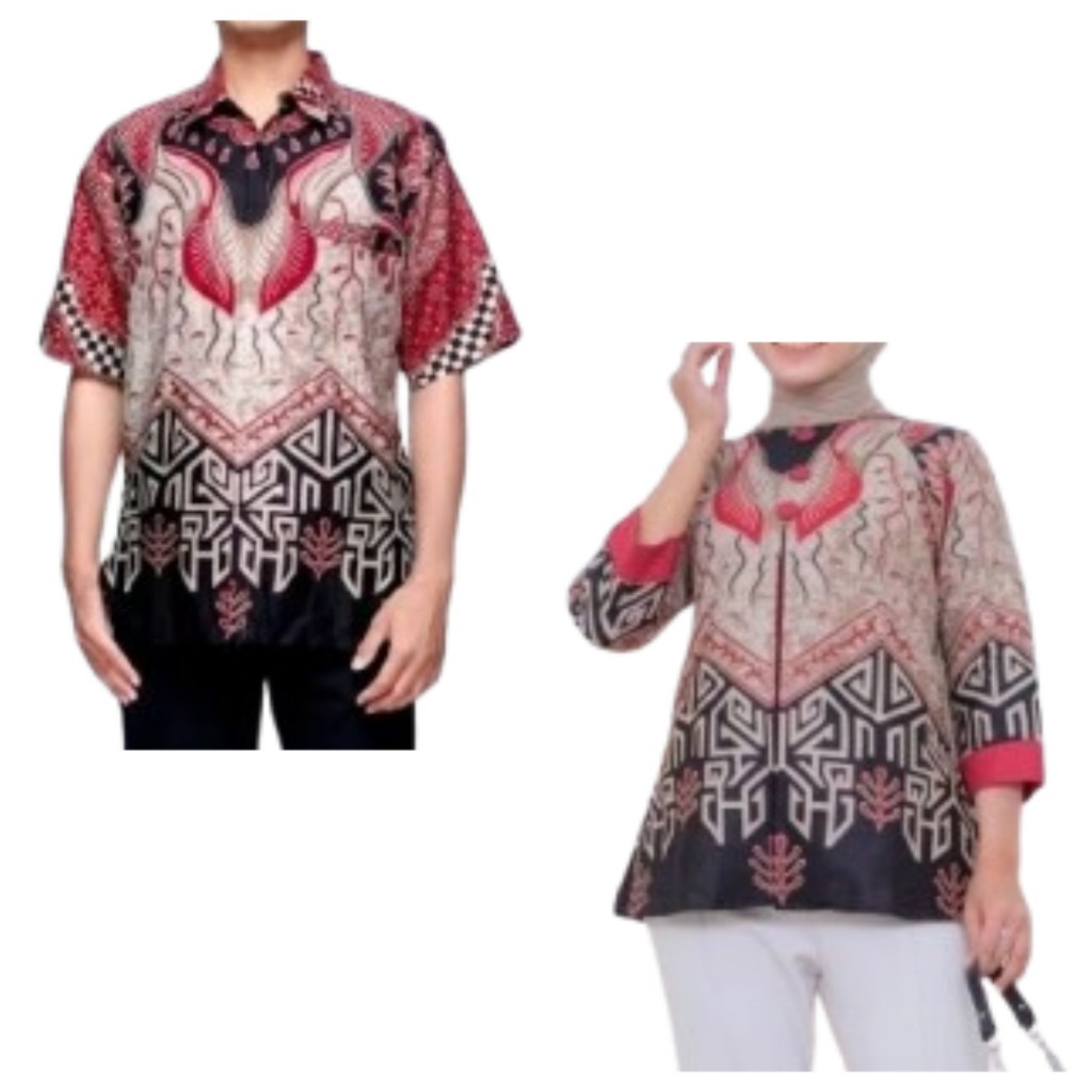 COUPLE BLOUSE BATIK MODERN SARIMBIT BLUS JUMBO SERAGAM BLOUSE BATIK